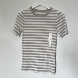 A NEW DAY STRIPED SHORT SLEEVE RIBBED TEE SHIRT